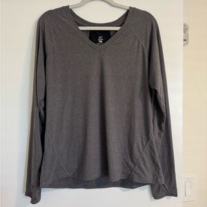 Lildy Sport Grey Long Sleeve Active Top – Athletic Shirt L/XL
